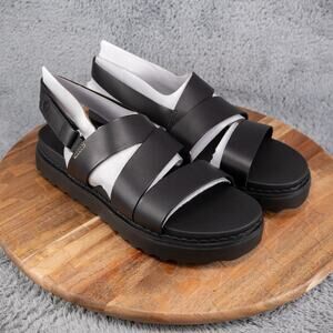 Leather Women's Sperry Cami Flatform Sandal Size 10 Black